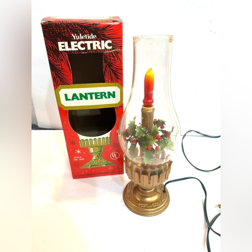 VTG Belco Lites Corp Yuletide Electric Lantern Lamp Christmas MCM WORKING!!